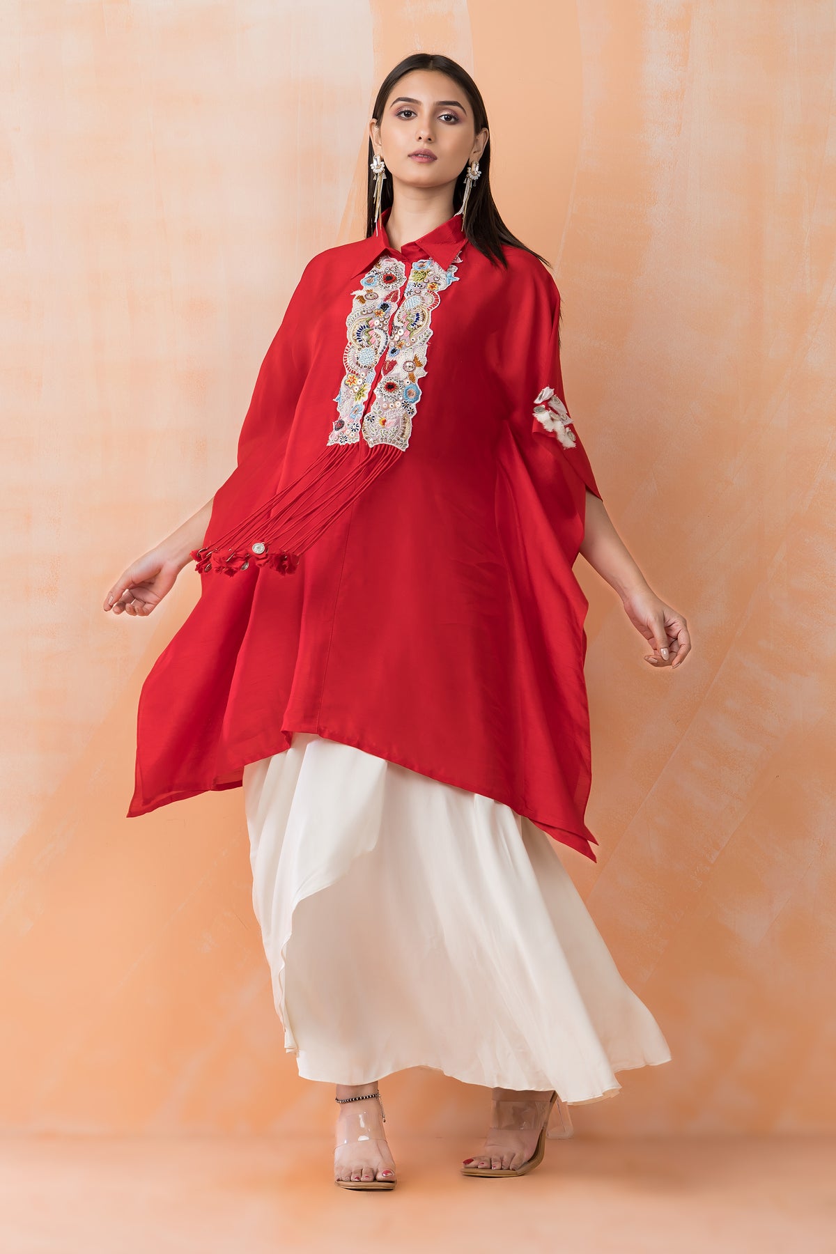 Kaftan Style Designer Dress paired with Stylish Skirt