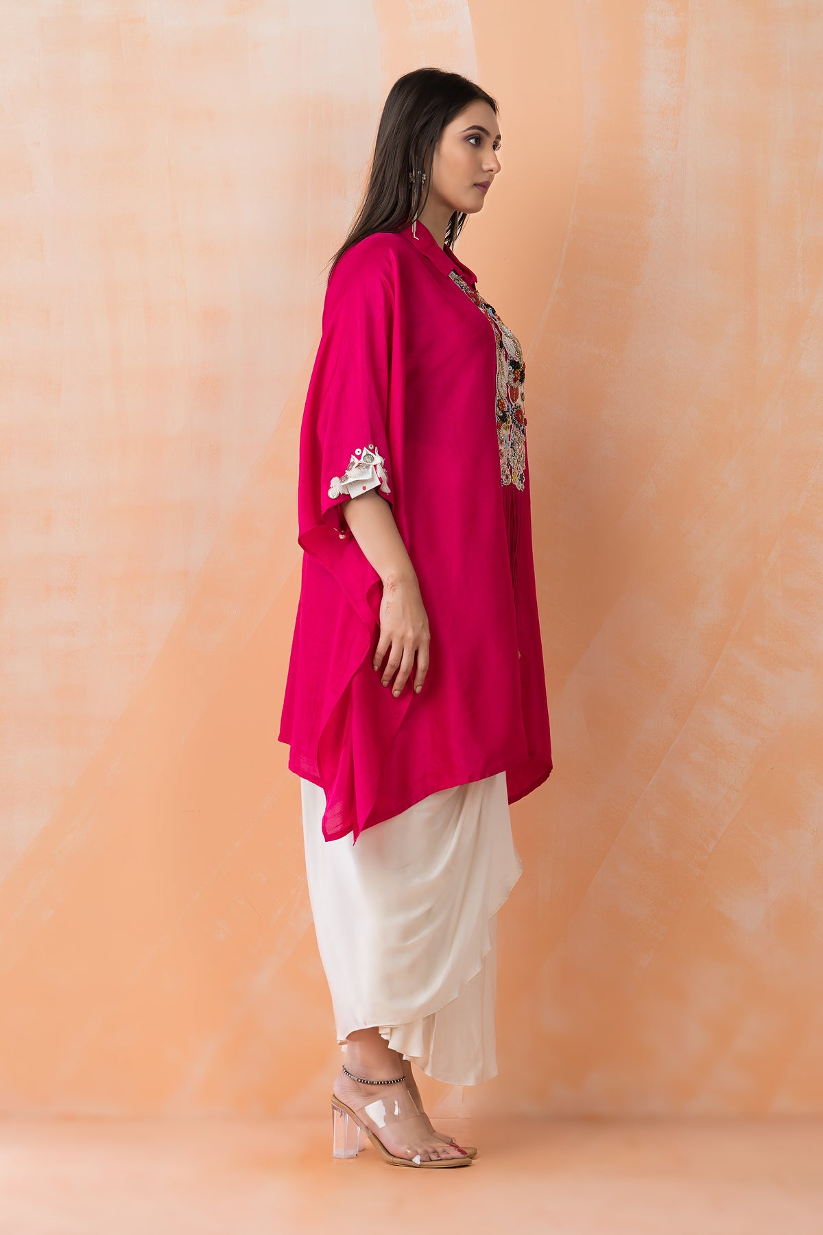 Kaftan Style Designer Dress paired with Stylish Skirt