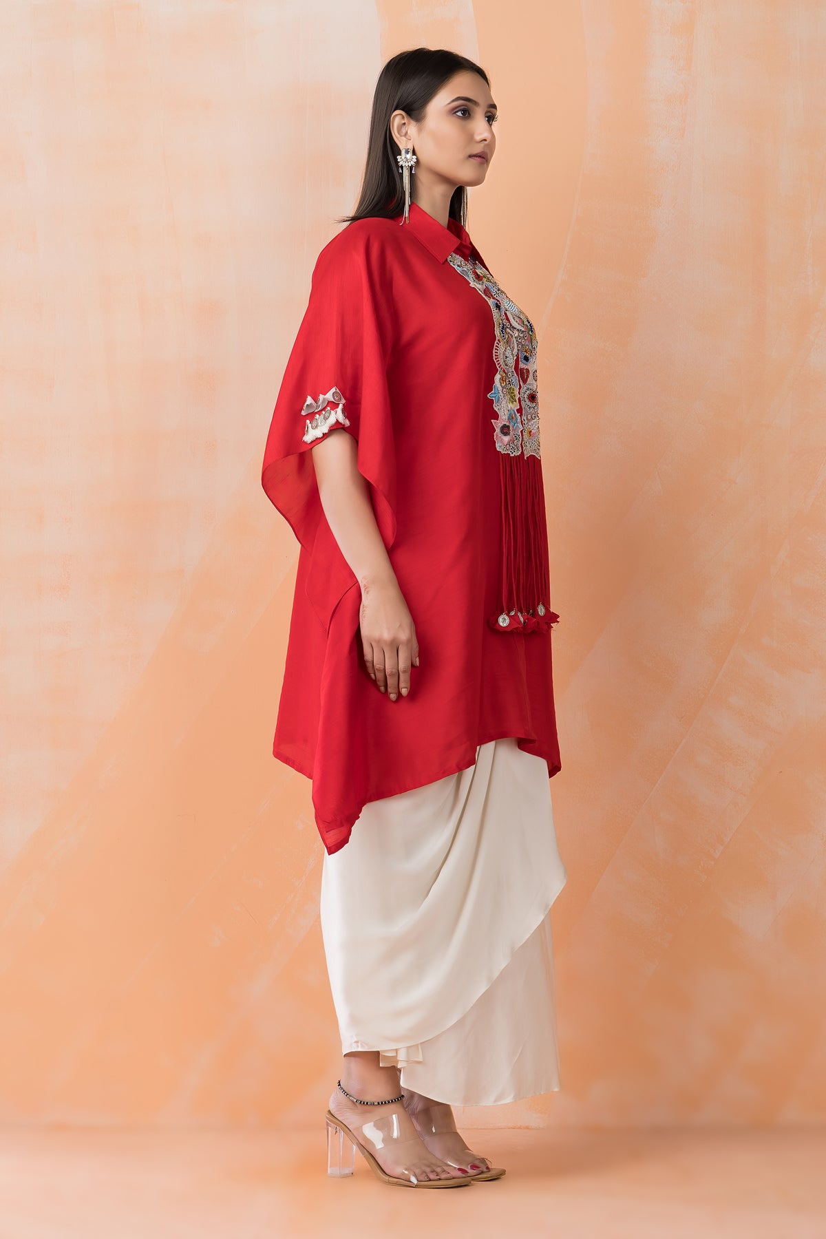 Kaftan Style Designer Dress paired with Stylish Skirt