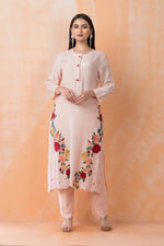 Embroidered Muslin Kurta Pant Set