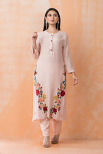 Embroidered Muslin Kurta Pant Set