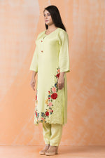 Embroidered Muslin Kurta Pant Set
