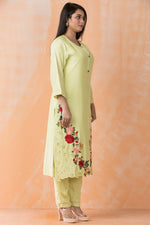 Embroidered Muslin Kurta Pant Set