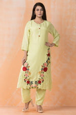 Embroidered Muslin Kurta Pant Set