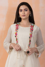 Designer Cotton Kurta pant set in Mul Chanderi