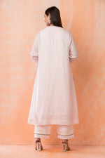 Hand painted Mulmul Kurta Pant Jacket set