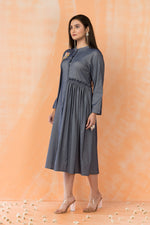 Navy blue Embroidered Dress