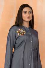 Navy blue Embroidered Dress