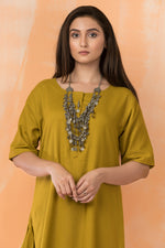 Cowl Drape Cotton Gown with Neckpiece