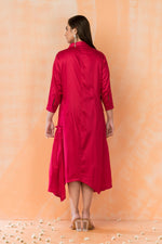 Asymmertric Floral Embroidered Dress