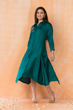 Asymmertric Floral Embroidered Dress