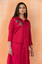 Asymmertric Floral Embroidered Dress