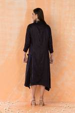 Asymmertric Floral Embroidered Dress