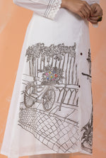 Hand Painted Mulmul Kurta Pant Set