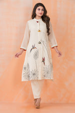 Designer Mul Chanderi Kurta Pant Set