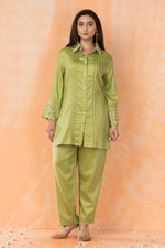 Embroidered Cotton Satin Co-ord Set