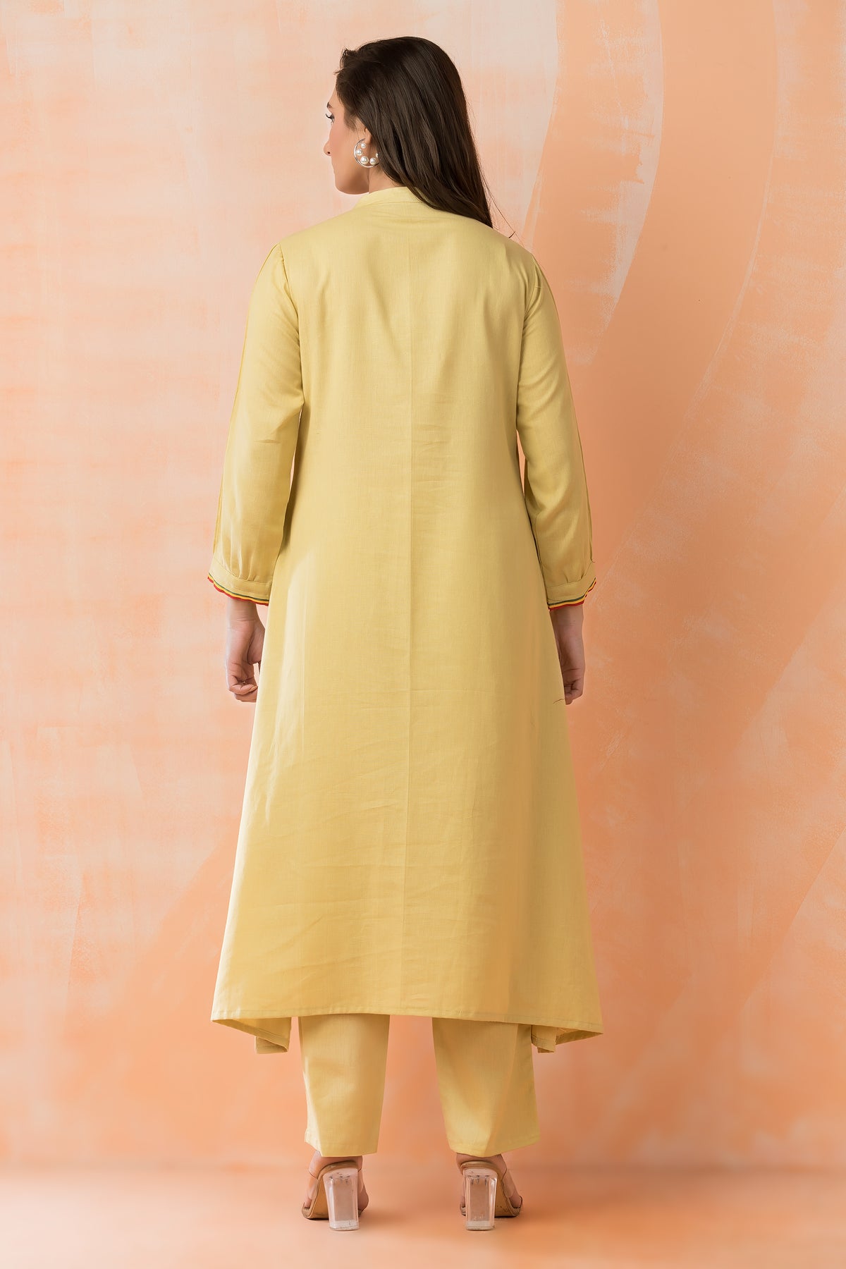 Embroidered Cotton Kurta Pant Set