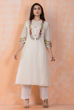 Embroidered Mulmul Kurta Pant Set