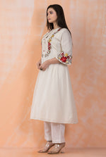 Embroidered Mulmul Kurta Pant Set