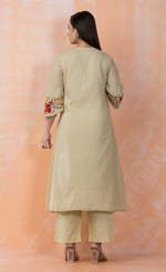 Embroidered Mulmul Kurta Pant Set