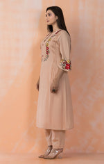Embroidered Mulmul Kurta Pant Set