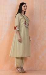 Embroidered Mulmul Kurta Pant Set