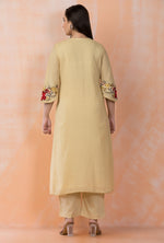 Embroidered Mulmul Kurta Pant Set