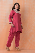 Embroidered Zam Silk Co-ord Set