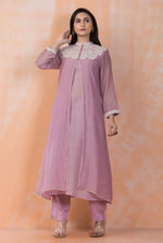 Embroidered Mul Chanderi Kurta Pant Set