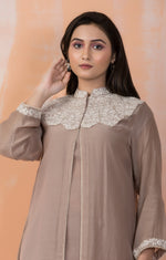 Embroidered Mul Chanderi Kurta Pant Set