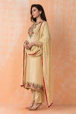 Mul Chanderi Kurta Pant Dupatta Set