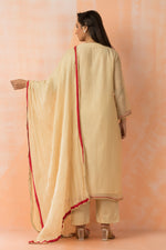 Mul Chanderi Kurta Pant Dupatta Set