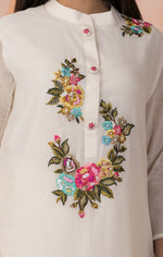 Embroidered Mul Chanderi Kurta Sharara Set
