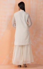 Embroidered Mul Chanderi Kurta Sharara Set