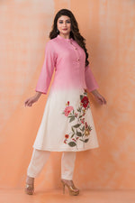 Designer Cotton Satin Kurta Pant Set