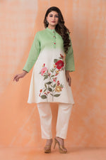 Designer Cotton Satin Kurta Pant Set