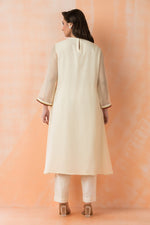 Embroidered Mul Chanderi Kurta Pant Set