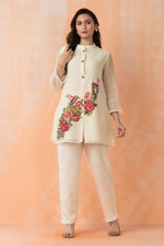 Embroidered Mul Chanderi Co-ord Set