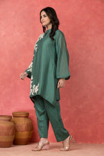 Mul Chanderi Applique Embroidered Co-ord set