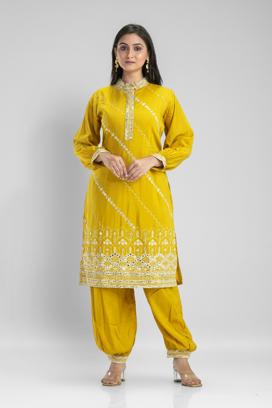 Muslin Kurti & Afghani Pant Set