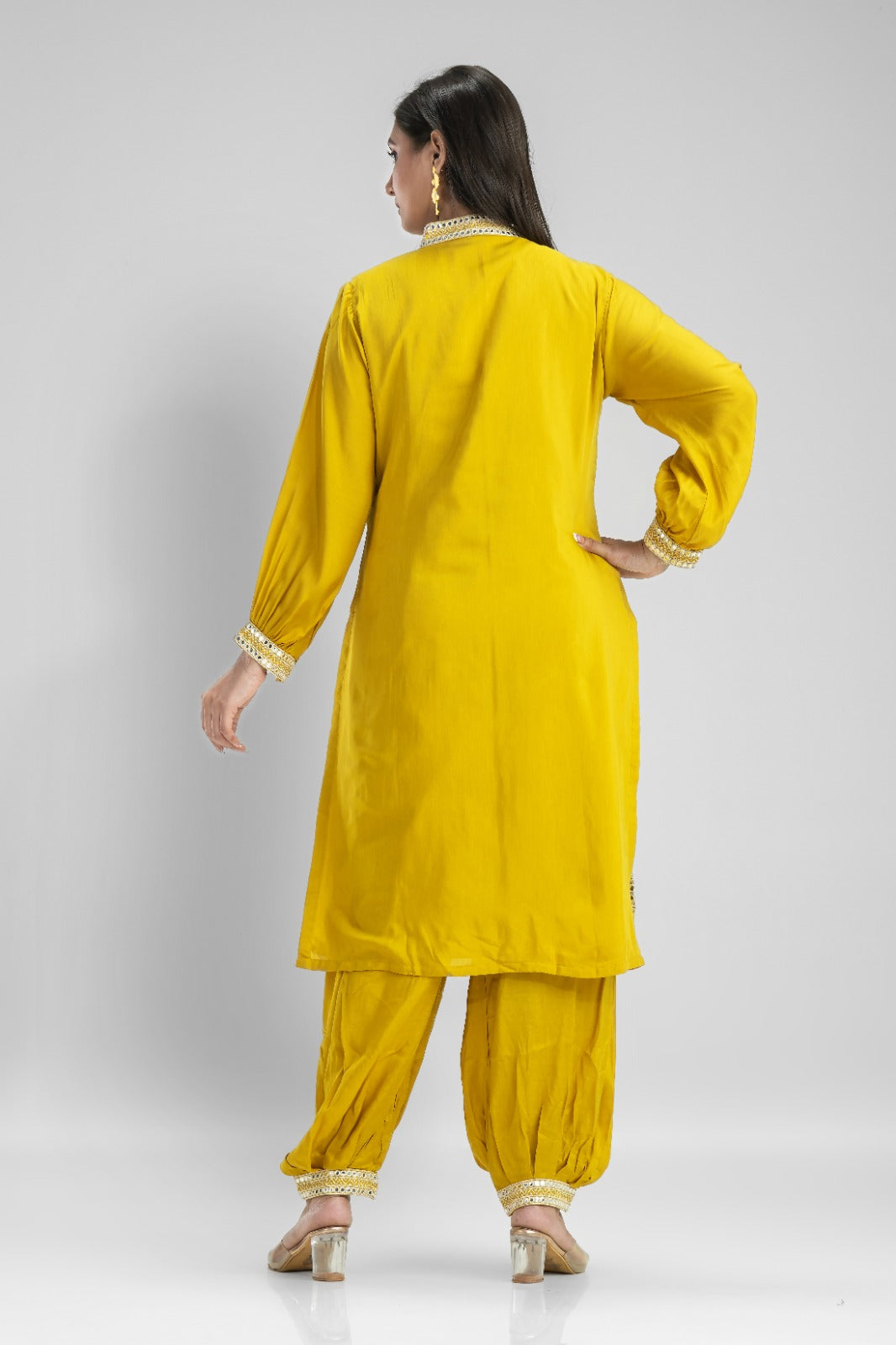 Muslin Kurti & Afghani Pant Set