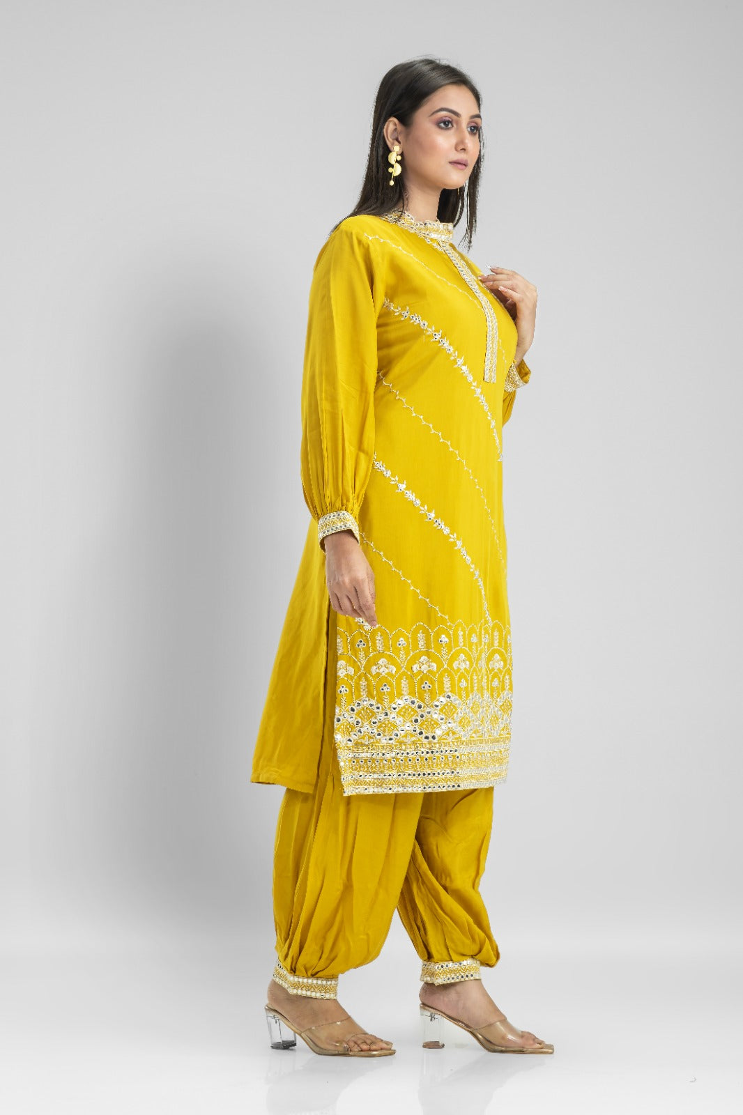 Muslin Kurti & Afghani Pant Set