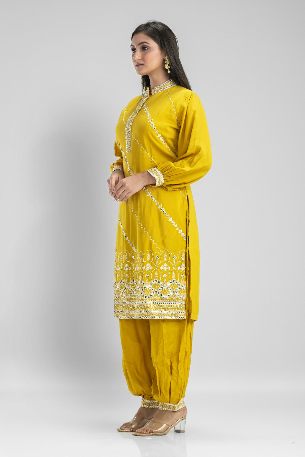 Muslin Kurti & Afghani Pant Set