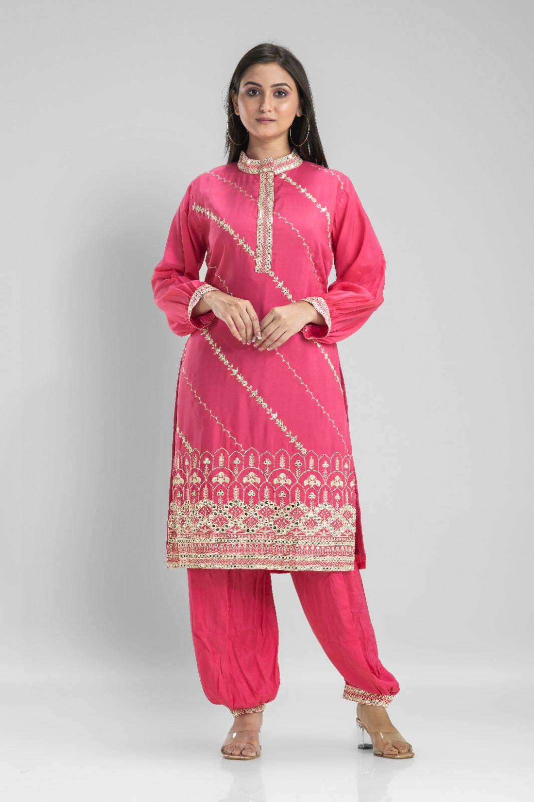 Muslin Kurti & Afghani Pant Set