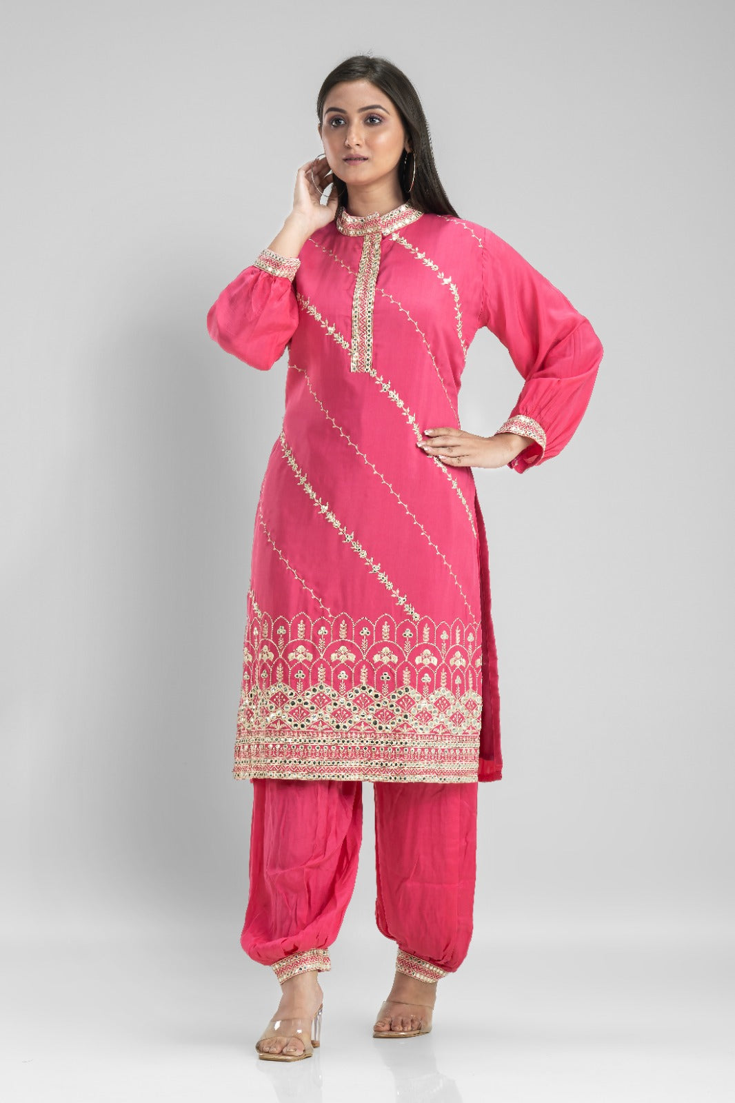 Muslin Kurti & Afghani Pant Set