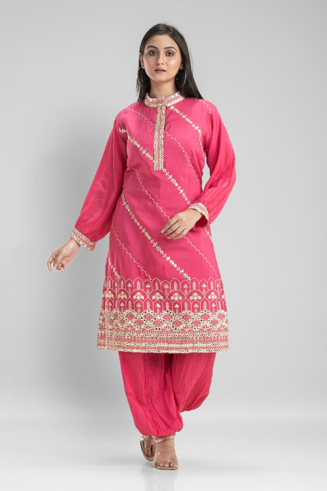 Muslin Kurti & Afghani Pant Set