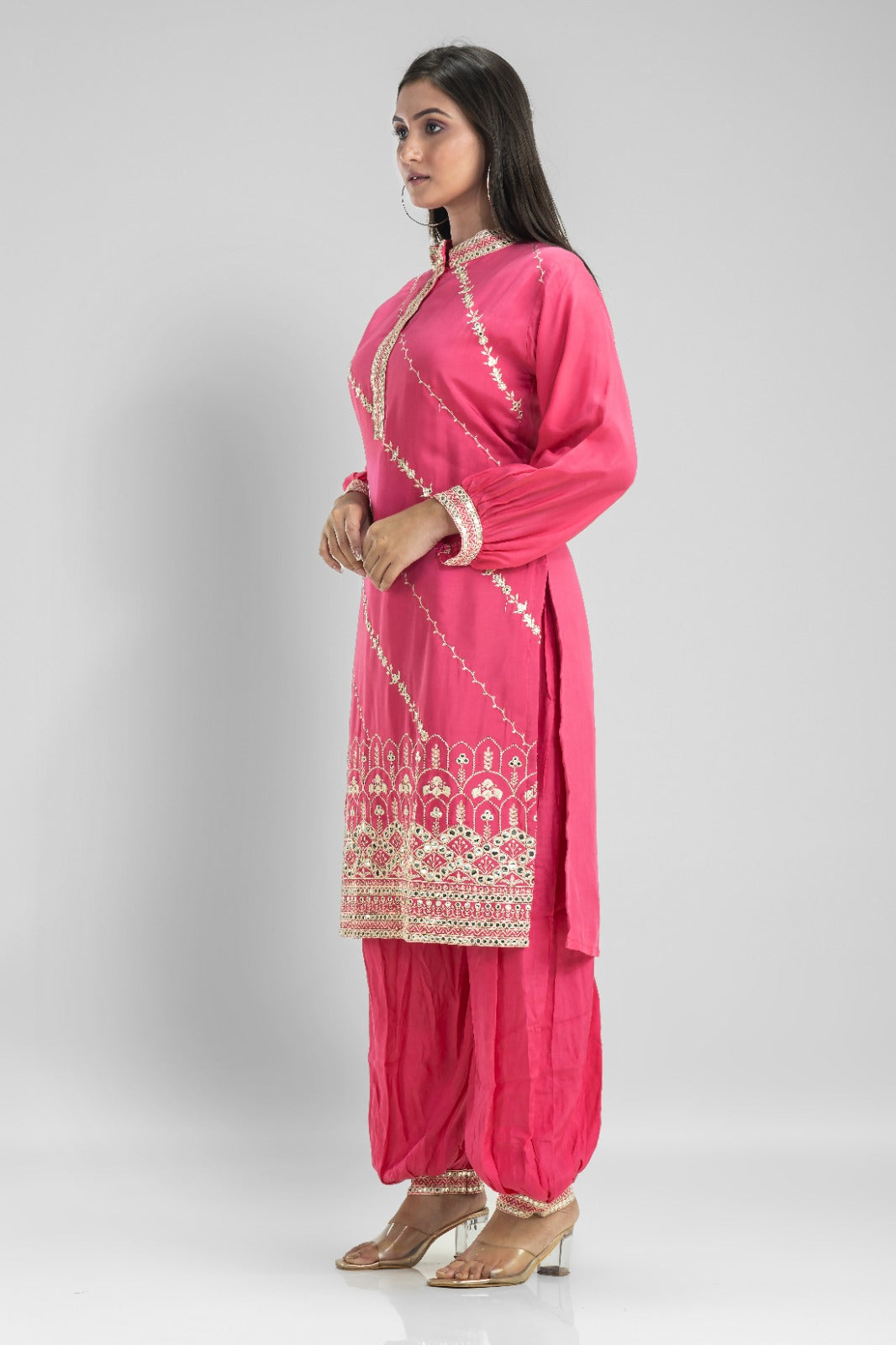 Muslin Kurti & Afghani Pant Set