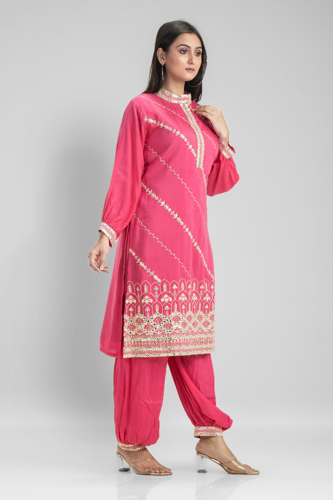 Muslin Kurti & Afghani Pant Set