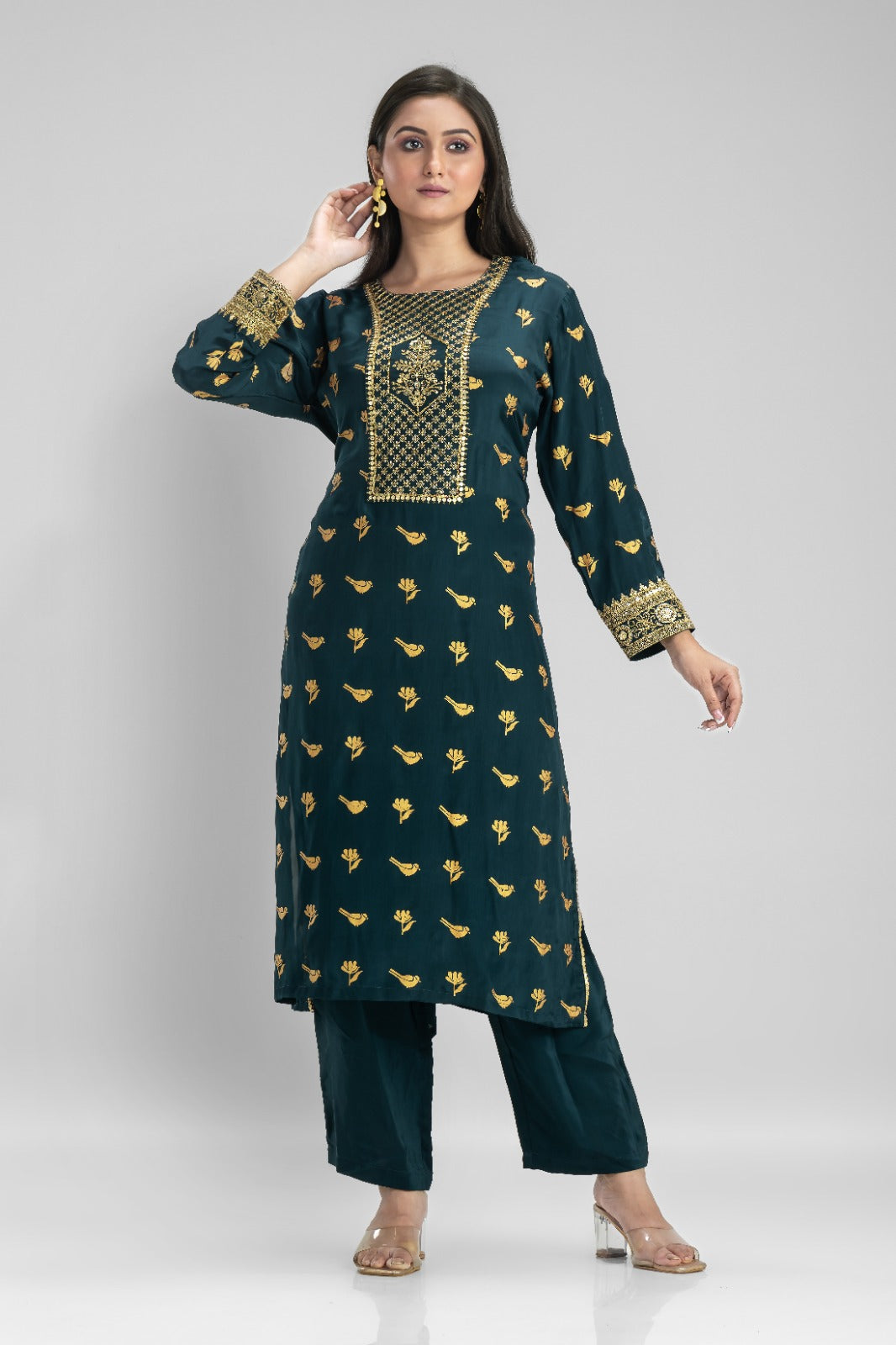 Muslin Kurti & Afghani Pant Set