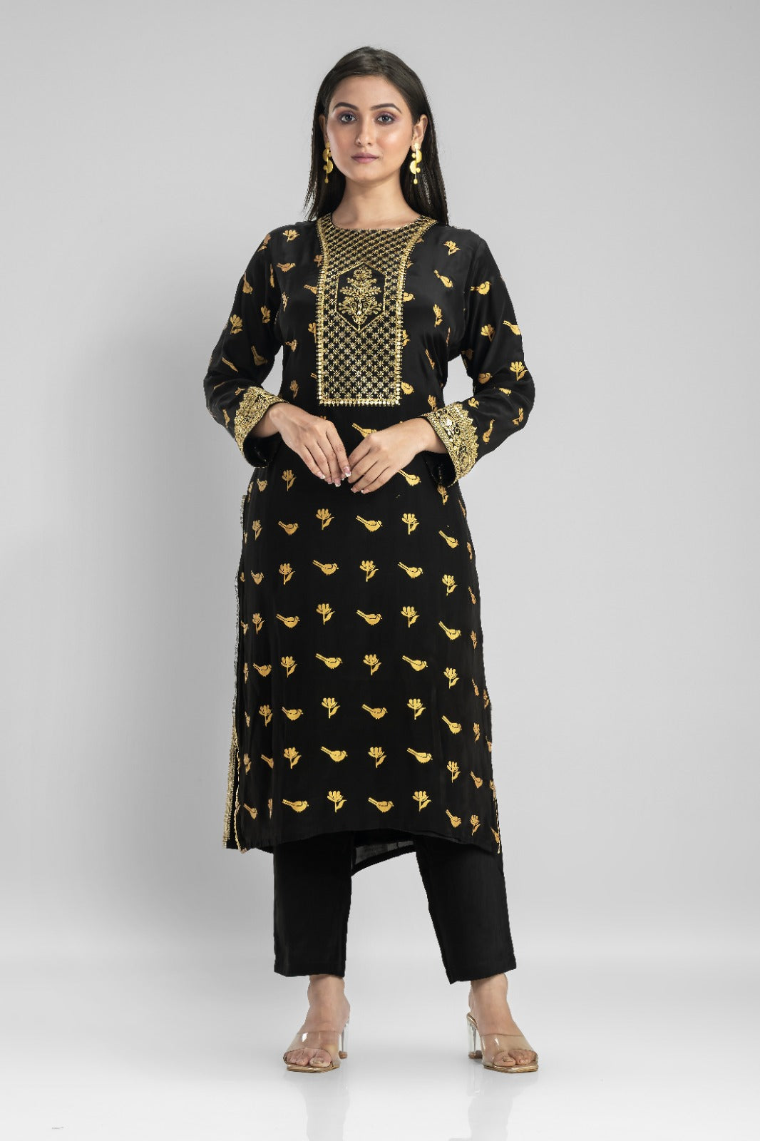 Muslin Kurti & Afghani Pant Set